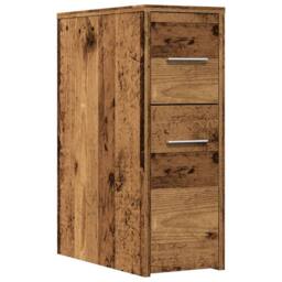 Berkfield Home Narrow Bathroom Cupboard with Wheels Old Wood Engineered Wood in Brown - thumbnail 3