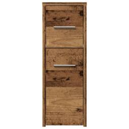 Berkfield Home Narrow Bathroom Cupboard with Wheels Old Wood Engineered Wood in Brown - thumbnail 4