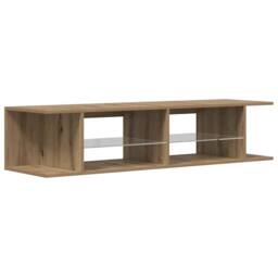 Berkfield Home TV Cabinet with LED Lights Artisan Oak 135x39x30 cm Engineered Wood - Size: 135 x 39 x 30 cm - thumbnail 9
