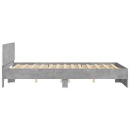 Berkfield Home Durable Bed Frame with Headboard & LED Concrete Grey 150x200 cm - Size: King - thumbnail 8