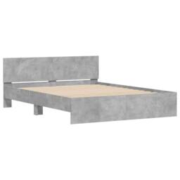 Berkfield Home Durable Bed Frame with Headboard & LED Concrete Grey 150x200 cm - Size: King - thumbnail 6