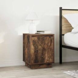 Berkfield Home Bedside Cabinets with LED Lights¬†2 pcs Smoked Oak 38x34x50 cm - Size: 38 x 34 x 50 cm - thumbnail 5