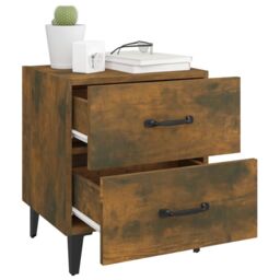 Berkfield Home Bedside Cabinets 2 pcs Smoked Oak 40x35x47.5 cm in Brown - thumbnail 3