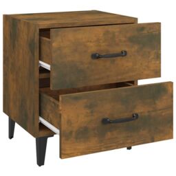 Berkfield Home Bedside Cabinets 2 pcs Smoked Oak 40x35x47.5 cm in Brown - thumbnail 6