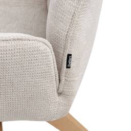 Wyld and Coco Swivel Dining Chair - Light Beige Faux Linen High Back - thumbnail 7