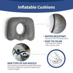 KORVIXA Inflatable Seat Cushion Bedsore Cushion in Grey - Size: 100 cm x 190 cm - thumbnail 2