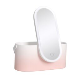 Leaper Creative Organizer Cosmetic Mirror Portable Handheld Makeup Case in Light Pink - thumbnail 5