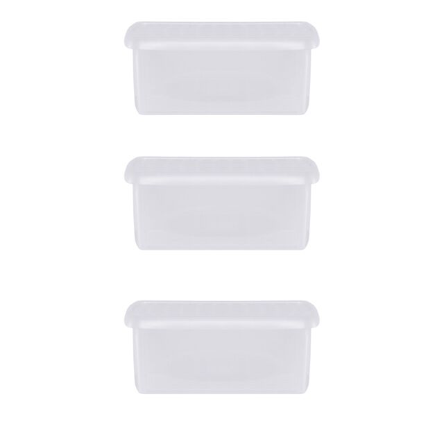 Wham Clip 3x 10.5L Rectangular Plastic Storage Boxes with Clip Lock Lids in Clear - image 1