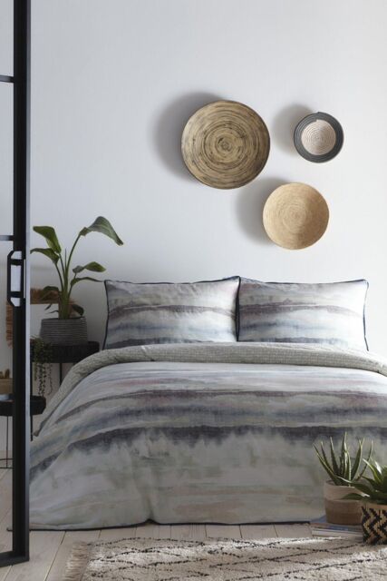 Appletree 'Landscape' 100% Cotton Floral Duvet Cover Set in Light Blue - Size: Super King - image 1