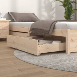 Berkfield Home Beautiful Bed Drawers 2 pcs Solid Wood Pine in Light Sand - thumbnail 2