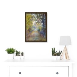 Artery8 Renoir In The Woods Painting Landscape Artwork Framed Wall Art Print A4 in Brown - thumbnail 2