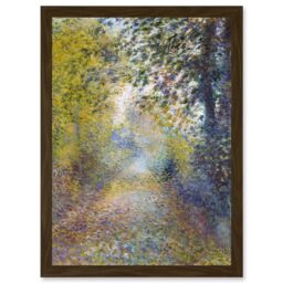 Artery8 Renoir In The Woods Painting Landscape Artwork Framed Wall Art Print A4 in Brown - thumbnail 1