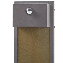 Wyld and Coco 40cm Outdoor LED Wall Light Grey Iron Glass Motion Sensor Retro Warm - thumbnail 5