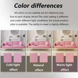 Merax Two Seater Velvet Sofa Bed with Adjustable Backrest in Pink - thumbnail 4