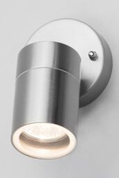 BHS Lighting Jared Steel Outdoor Wall Light in Metallic Silver - thumbnail 1