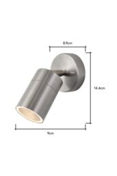 BHS Lighting Jared Steel Outdoor Wall Light in Metallic Silver - thumbnail 5