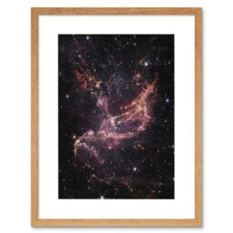 "Artery8 Wall Art Print NASA James Webb Telescope Cluster's Dusty Ribbons Star Formation Artwork Framed 9X7 Inch in Beige - Size: W7"" x H9""" - thumbnail 1