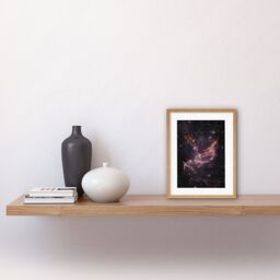 "Artery8 Wall Art Print NASA James Webb Telescope Cluster's Dusty Ribbons Star Formation Artwork Framed 9X7 Inch in Beige - Size: W7"" x H9""" - thumbnail 2