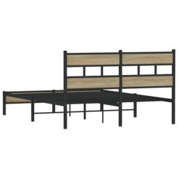 Berkfield Home Bed Frame without Mattress Sonoma Oak 137x190 cm Engineered Wood in Brown - thumbnail 6