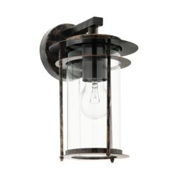Loops IP44 Outdoor Wall Light Antique Copper & Glass Shade Lamp 1 x 60W E27 Bulb - thumbnail 1
