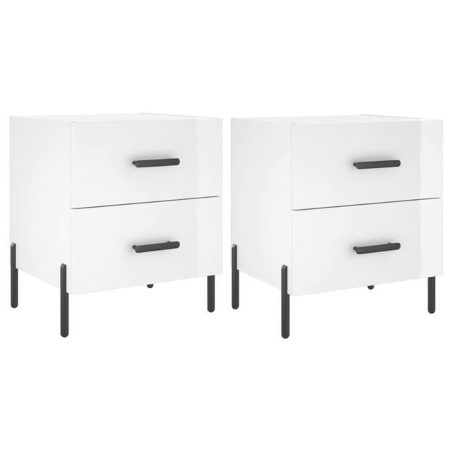 Berkfield Home Bedside Cabinets 2 pcs High Gloss White 40x35x47.5 cm Engineered Wood - image 1