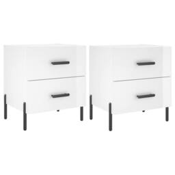 Berkfield Home Bedside Cabinets 2 pcs High Gloss White 40x35x47.5 cm Engineered Wood - thumbnail 1