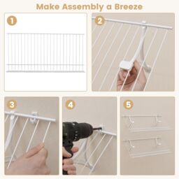 Gymax Closet Shelves Wall Mounted Set of 2 Metal Wire Shoe Racks-White in White - thumbnail 7