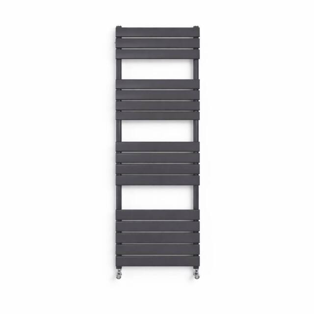 Bathroom Kingdom Queenstown Black Designer Flat Panel Heated Towel Rail 1600x600mm - image 1