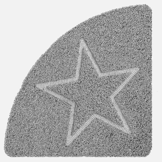 VOGREX 53x53cm Star Non Slip Corner Shower Mat Anti Mould in Grey - Size: 53x53 cm - image 1
