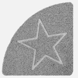 VOGREX 53x53cm Star Non Slip Corner Shower Mat Anti Mould in Grey - Size: 53x53 cm - thumbnail 1