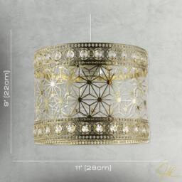 Happy Homewares Moroccan Pendant Light Shade in Polished Gold with Clear Acrylic Beads - thumbnail 7