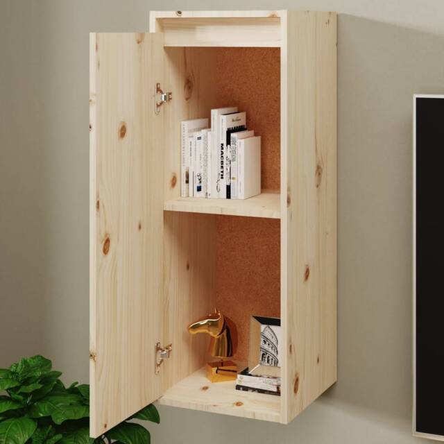 Berkfield Home Wall Cabinets 2 pcs 30x30x80 cm Solid Wood Pine in Light Brown - Size: 30 x 30 x 80 cm - image 1