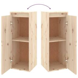 Berkfield Home Wall Cabinets 2 pcs 30x30x80 cm Solid Wood Pine in Light Brown - Size: 30 x 30 x 80 cm - thumbnail 9