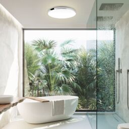 BRILONER White Chrome IP44 18W LED Ceiling Light - thumbnail 7
