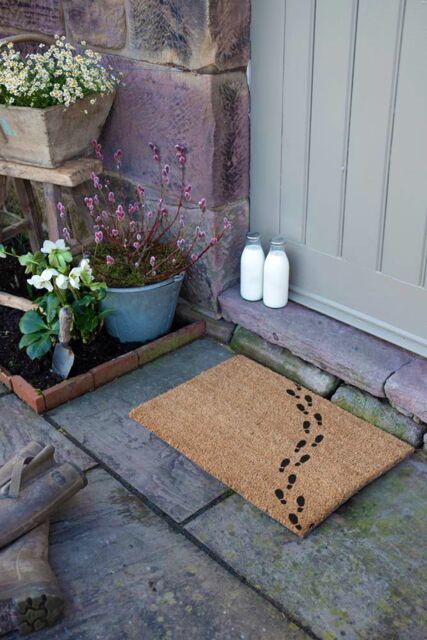 Artsy Mats Tiny/Small Footprints Pattern Doormat in Black - Size: 40 cm x 60 cm - image 1