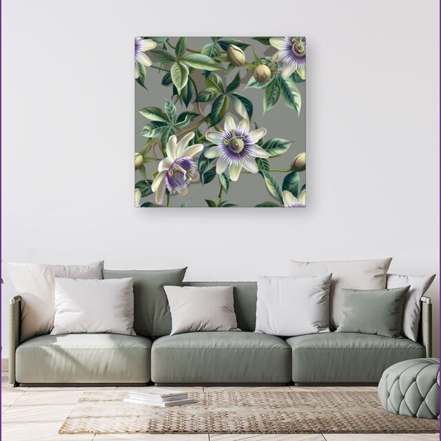 Warren Reed - Designer Passion Flowers Canvas - Size: w40 inch x h40 inch - image 1