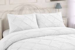 Homes-Linen Luxury Alexandra Pintuck Pleated Duvet Cover Set in White - Size: Single - thumbnail 2