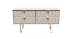 Ready Assembled 2 U Metro 4 Drawer Bed Box (Ready Assembled) in Taupe - Size: Small