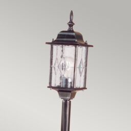 Netlighting Wexford 1 Light Outdoor Bollard Lantern Black Silver IP43 E27 - thumbnail 2