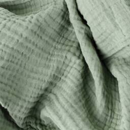 Yard Lark 100% Cotton Muslin Frayed Edge Throw in Green - Size: 130 cm x 180 cm - thumbnail 5