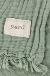 Yard Lark 100% Cotton Muslin Frayed Edge Throw in Green - Size: 130 cm x 180 cm - thumbnail 3