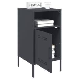 Berkfield Home Sturdy Bedside Cabinets 2 pcs Anthracite 36x39x68 cm Steel in Dark Grey - Size: 36 x 39 x 68 cm - thumbnail 4