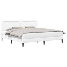 Berkfield Home Bed Frame with LED Strip Lights White 180 x 200 cm Faux Leather - thumbnail 3