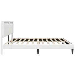 Berkfield Home Bed Frame with LED Strip Lights White 180 x 200 cm Faux Leather - thumbnail 7