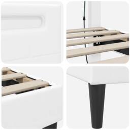 Berkfield Home Bed Frame with LED Strip Lights White 180 x 200 cm Faux Leather - thumbnail 9