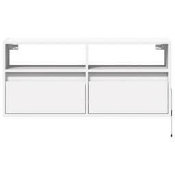 Berkfield Home TV Wall Cabinet with LED Lights White 100x31x45 cm - Size: 100 x 31 x 45 cm - thumbnail 6