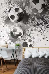 Origin Murals Football Splash Wall Mural in Grey - Size: W350 cm x H280 cm - thumbnail 5