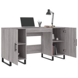 Berkfield Home Desk Grey Sonoma 140x50x75 cm Engineered Wood - Size: 140 x 50 x 75 cm - thumbnail 4