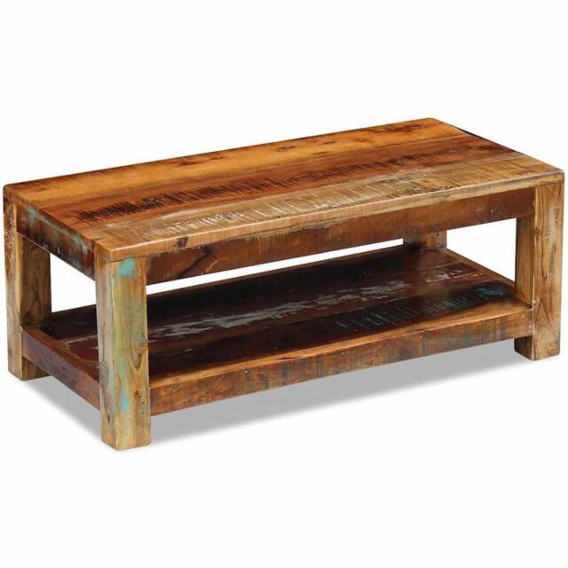 Berkfield Home Coffee Table Solid Reclaimed Wood 90x45x35 cm in Brown - Size: 90 x 45 x 35 cm - image 1