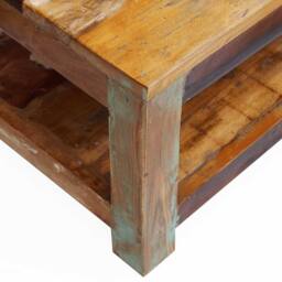 Berkfield Home Coffee Table Solid Reclaimed Wood 90x45x35 cm in Brown - Size: 90 x 45 x 35 cm - thumbnail 7